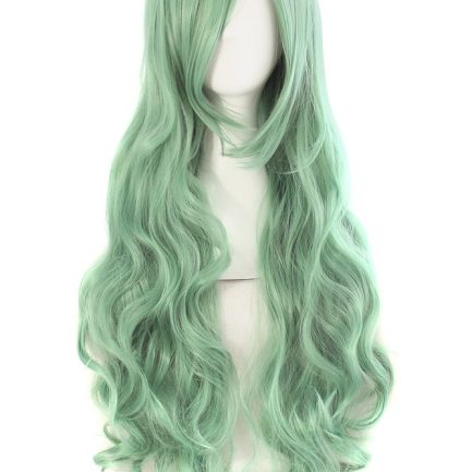 32" 80cm Long Hair Spiral Curly Costume Wig (Gray Green)