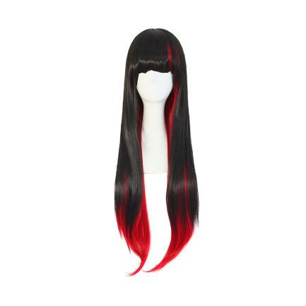 Harajuku Style Mixed Black/Red Long Straight Wig