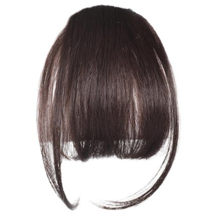 Clip In Bangs for Women 9.8" Natural Clip On Bangs Dark Brown Air Hair with Temples & Invisible Breathable Net Curlable Cuttable Fake Bangs,Bangs Hair