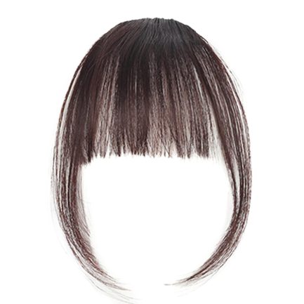 Natural Synthetic Hair Flat Bangs/Fringe Mini Hair Bangs Fashion one Clip-in Hair Extension(Dark Brown)