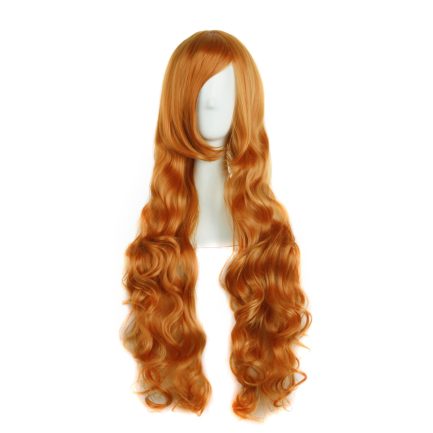 32" 80cm Long Hair Spiral Curly Costume Wig (Golden Orange)