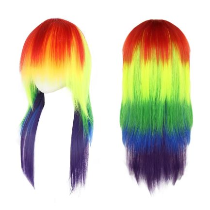 Wig,  Rainbow Wig, Synthetic Long Straight Wig, Colorful  Wig, Gorgeous Outfit for Anime Costume Party - Love Grants Beautiful Traits