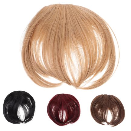 4pcs Thick Clip Bangs Hair Extensions for Women Natural Wispy Fringe Hairpiece Fake Bang Wig Set Colors 1B# 8/10# 18# 118# for Versatile Styling