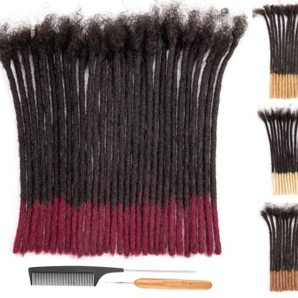 0.6cm Thickness 8 Inch 30 Strands  Color Tips  Color 100% Real Human Hair Dreadlock Extensions for Man/Women Full Head Handmade Permanent loc Extensions Bundles Can Be Dyed Bleached